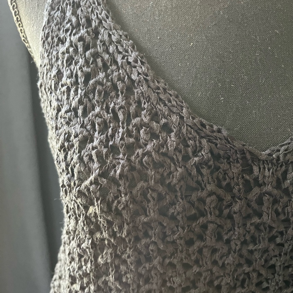 J.Crew new with tags black crocheted top size large - Picture 2 of 12